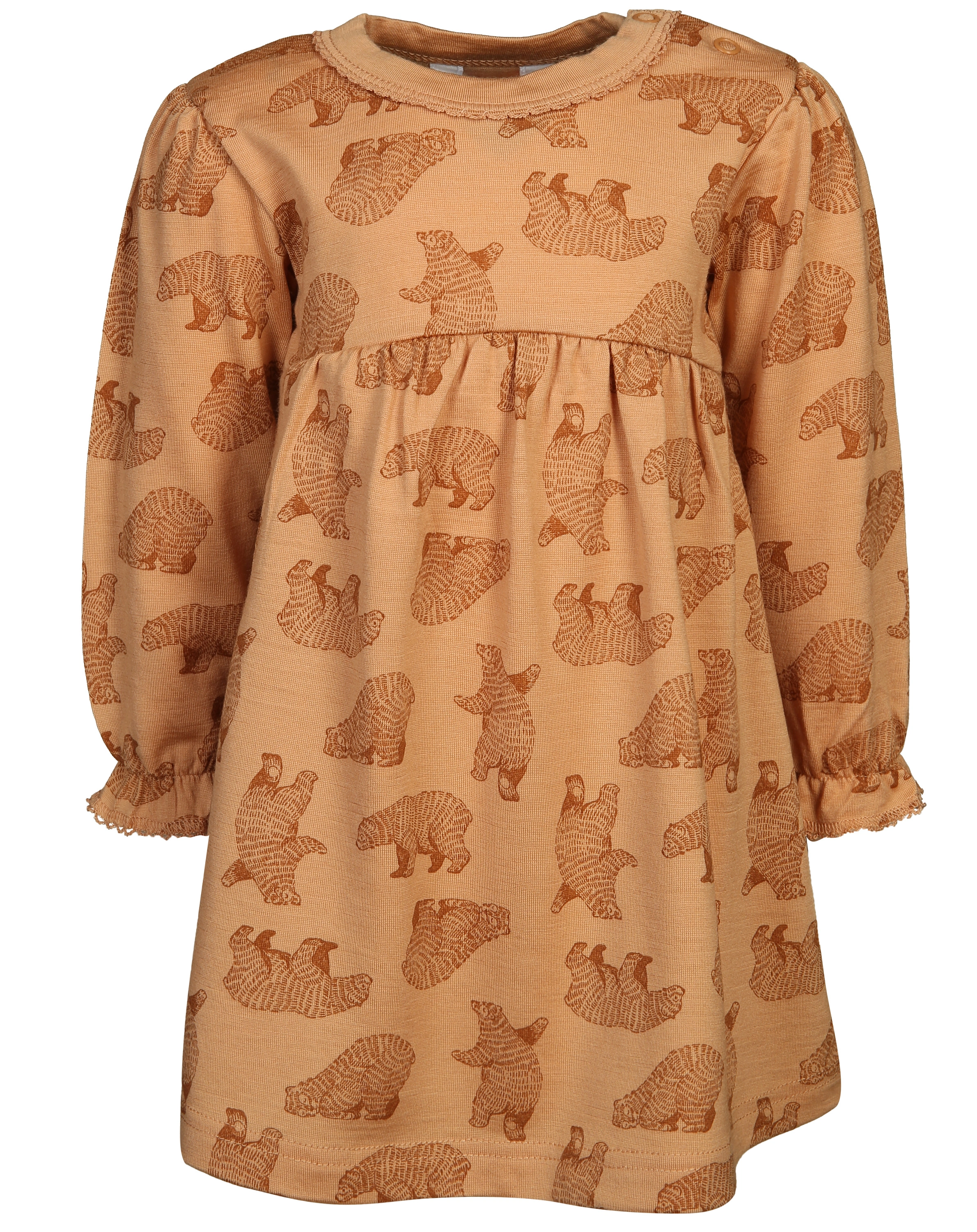 Langarm-Kleid 602 - BEAR AOP in copper