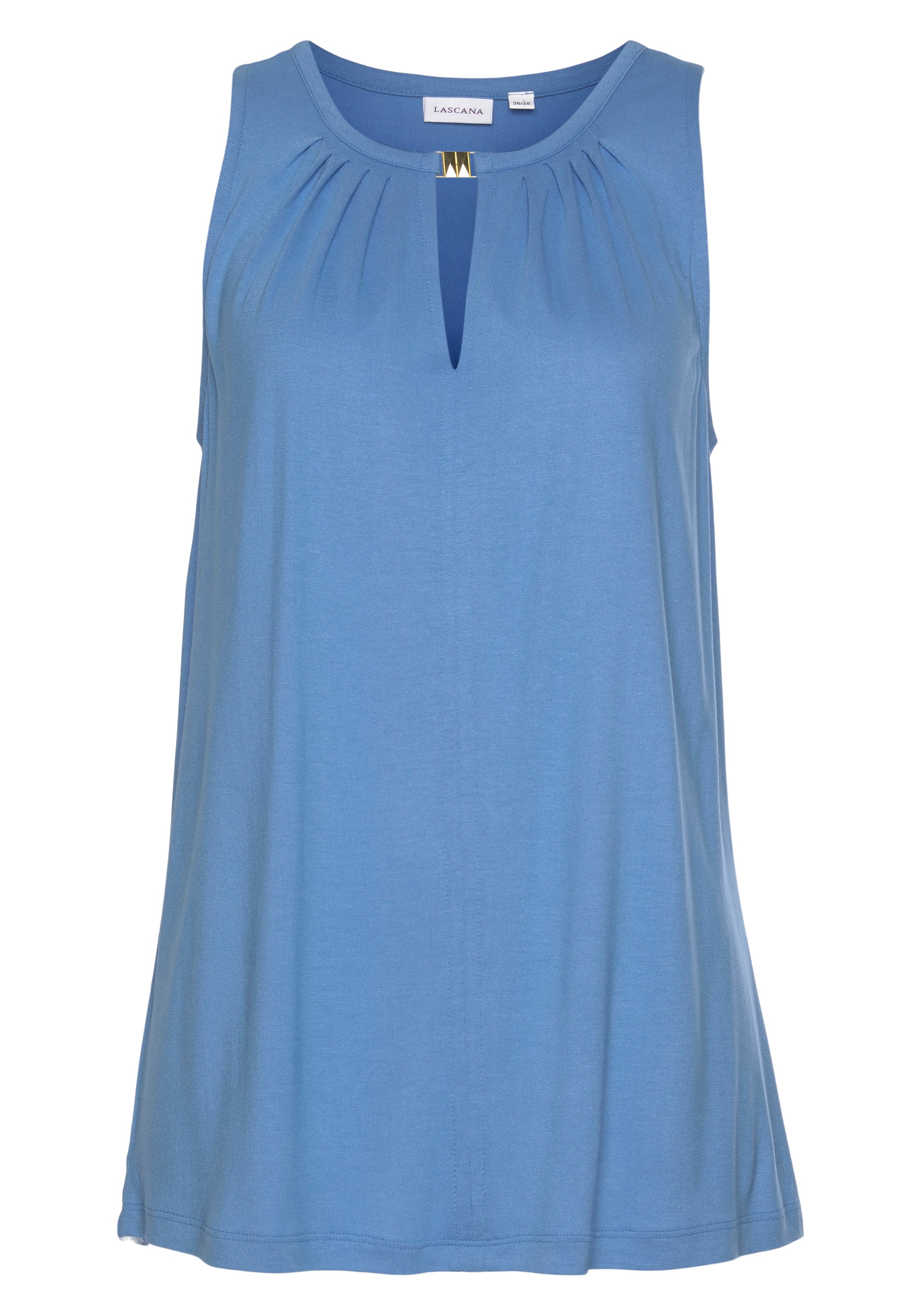 LASCANA Tanktop , mit Zieraccessoire, lässiges Jerseytop, casual