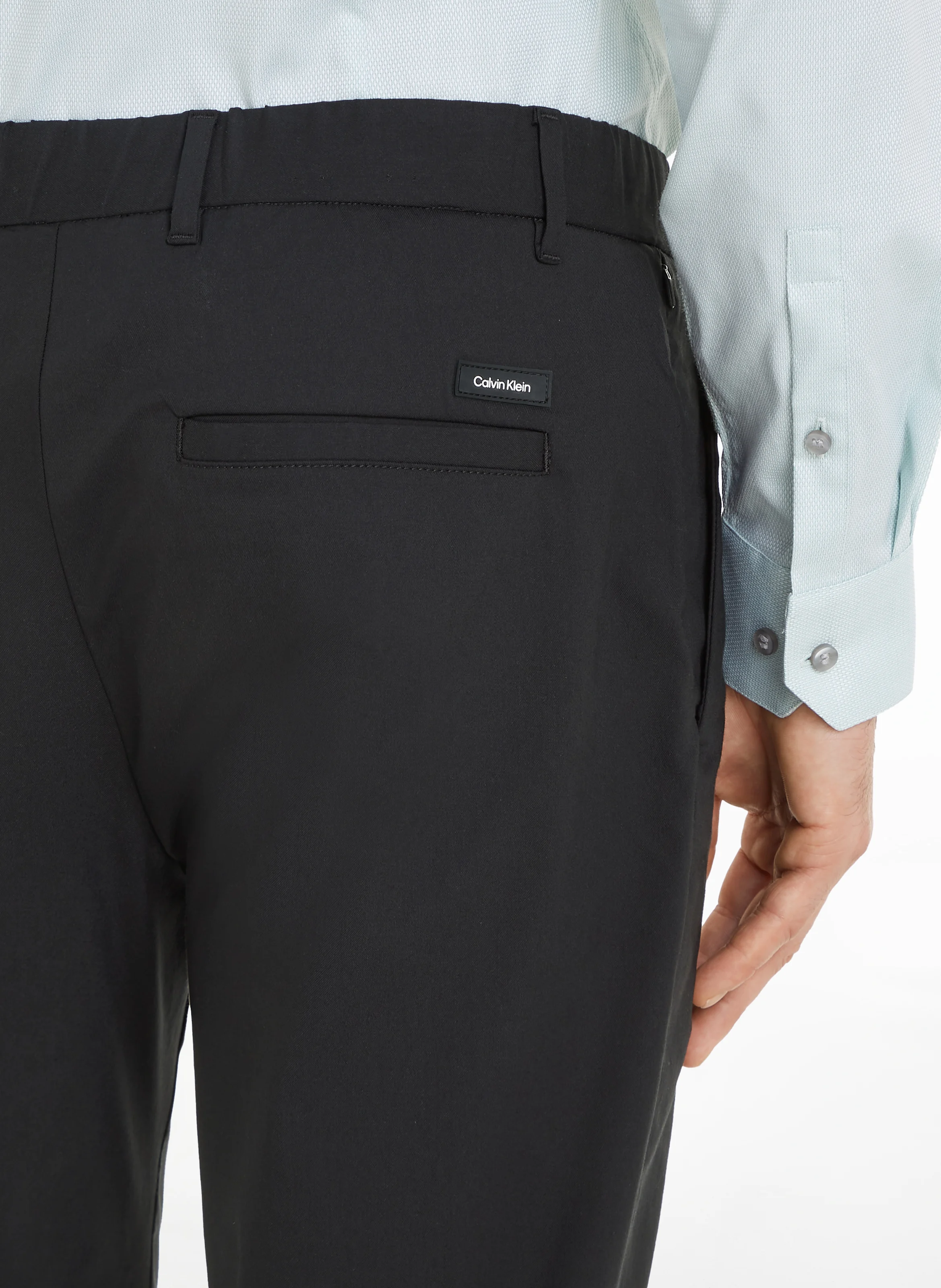 Pantalon droit en coton mélangé | Gris