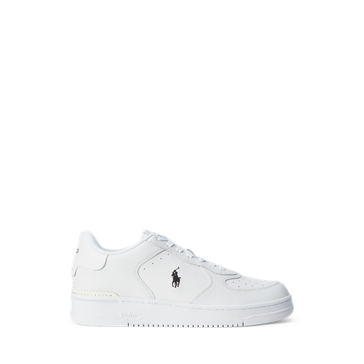 Ralph Lauren Masters Court Sneakers, White/White/Black, 44