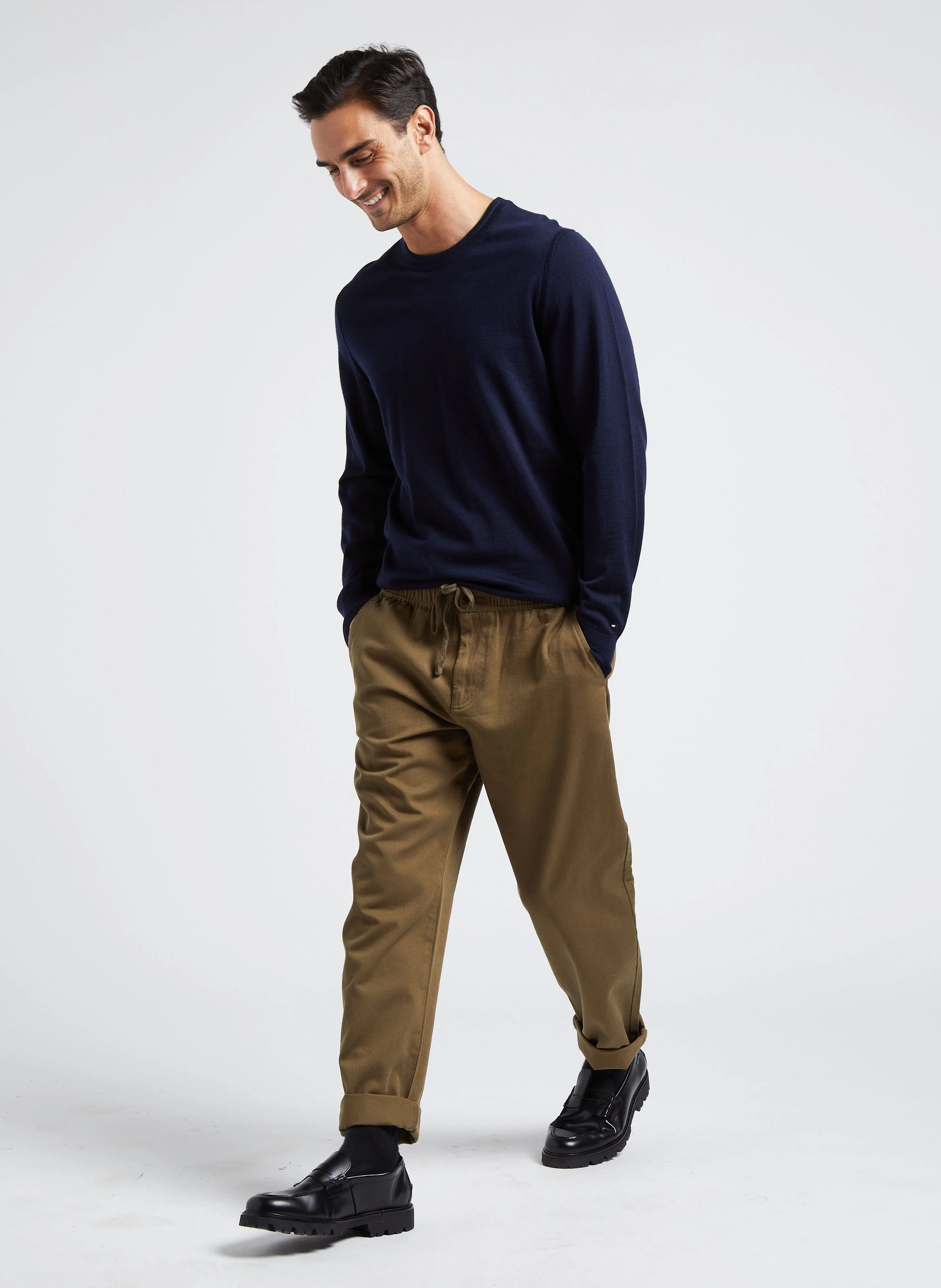 Pantalon droit en coton biologique| Vert