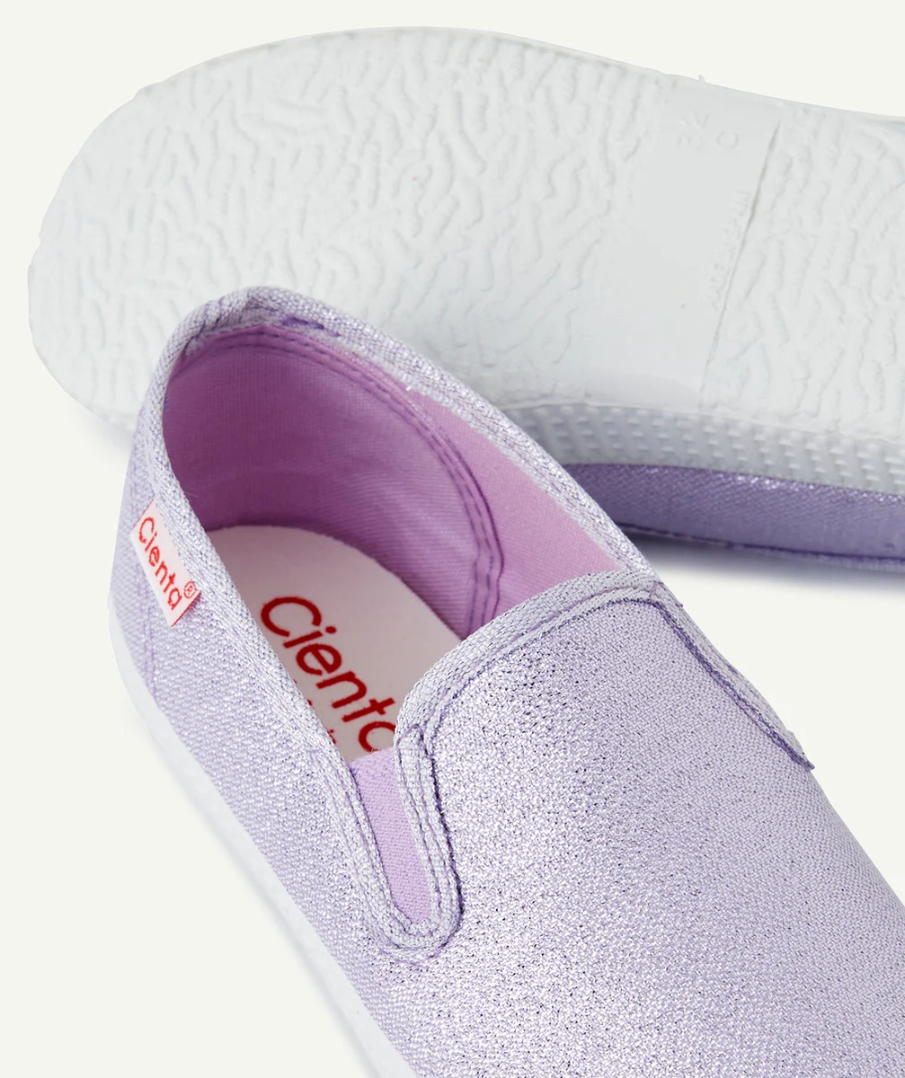 CIENTABASKETS EN TOILE FILLE VIOLETTES BRILLANTES