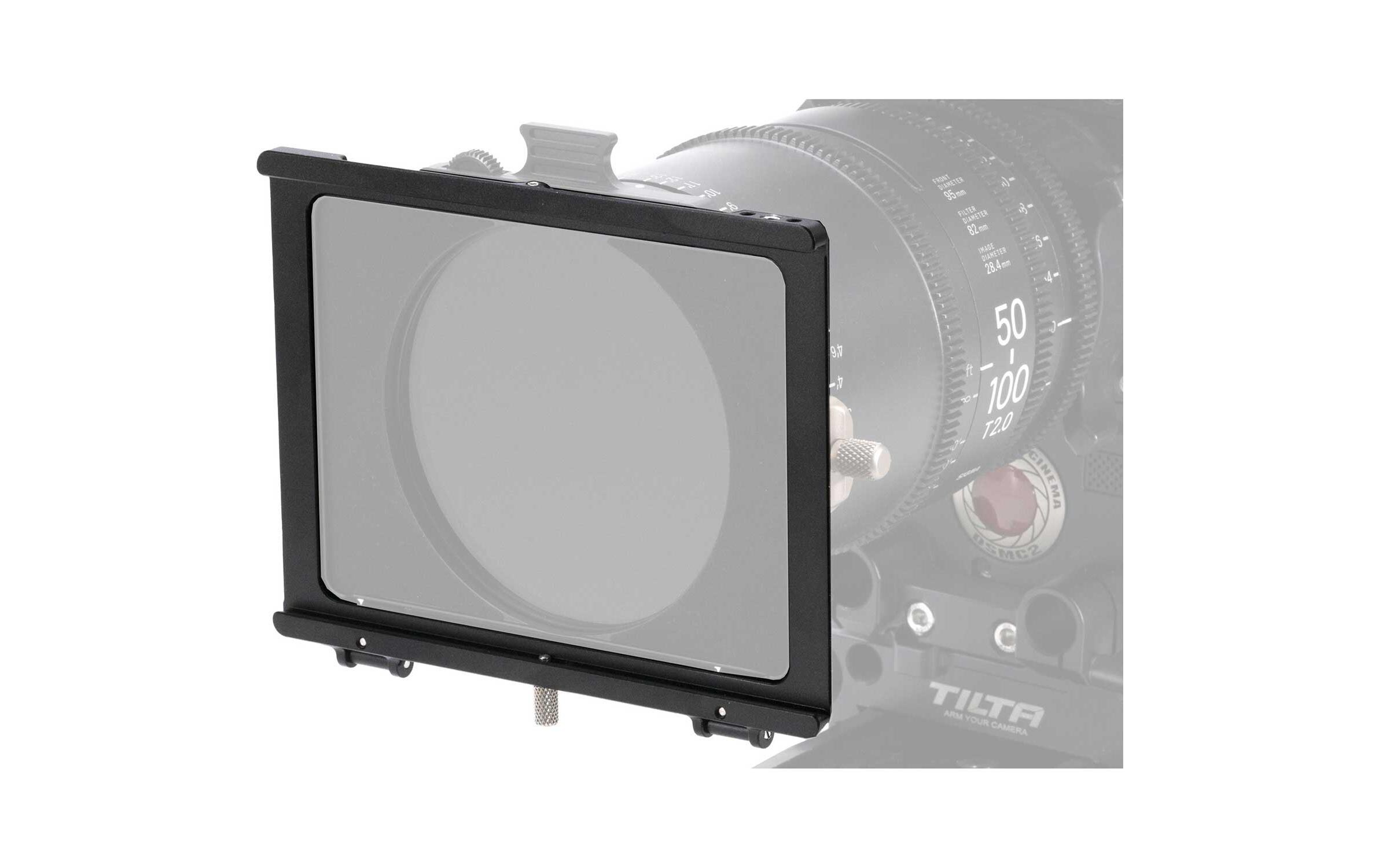 4 x 5.65 Stackable Filter Tray HolderErmöglicht die Befestigung eines stapelbaren Filtereinsatzes 4×5.65 vor dem Objektiv auf der Tilta Mirage Matte Box