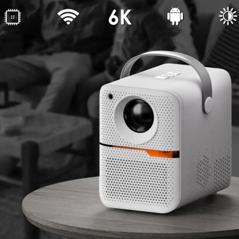 Multimedia LED Projektor Beamer Heimkino (240 ANSI Lumen) 6K UHD Full HD / HDMI / WiFi (2.4/5GHz) / Android 11.0 - Weiss