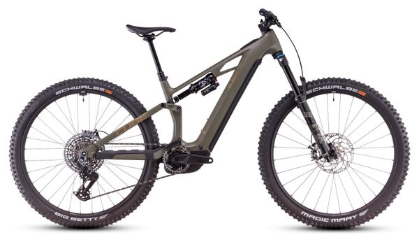 VTT Électrique Tout-Suspendu Cube Stereo Hybrid One44 HPC TM 800 Sram GX Eagle AXS 12V 800 Wh 29'' Vert Dusty Olive 2025