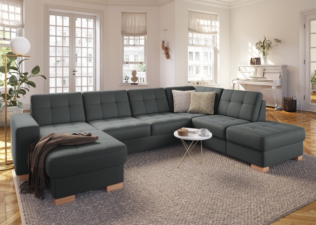 sit&more Wohnlandschaft »Quincy U-Form« wahlweise mit Bettfunktion und Bettkasten