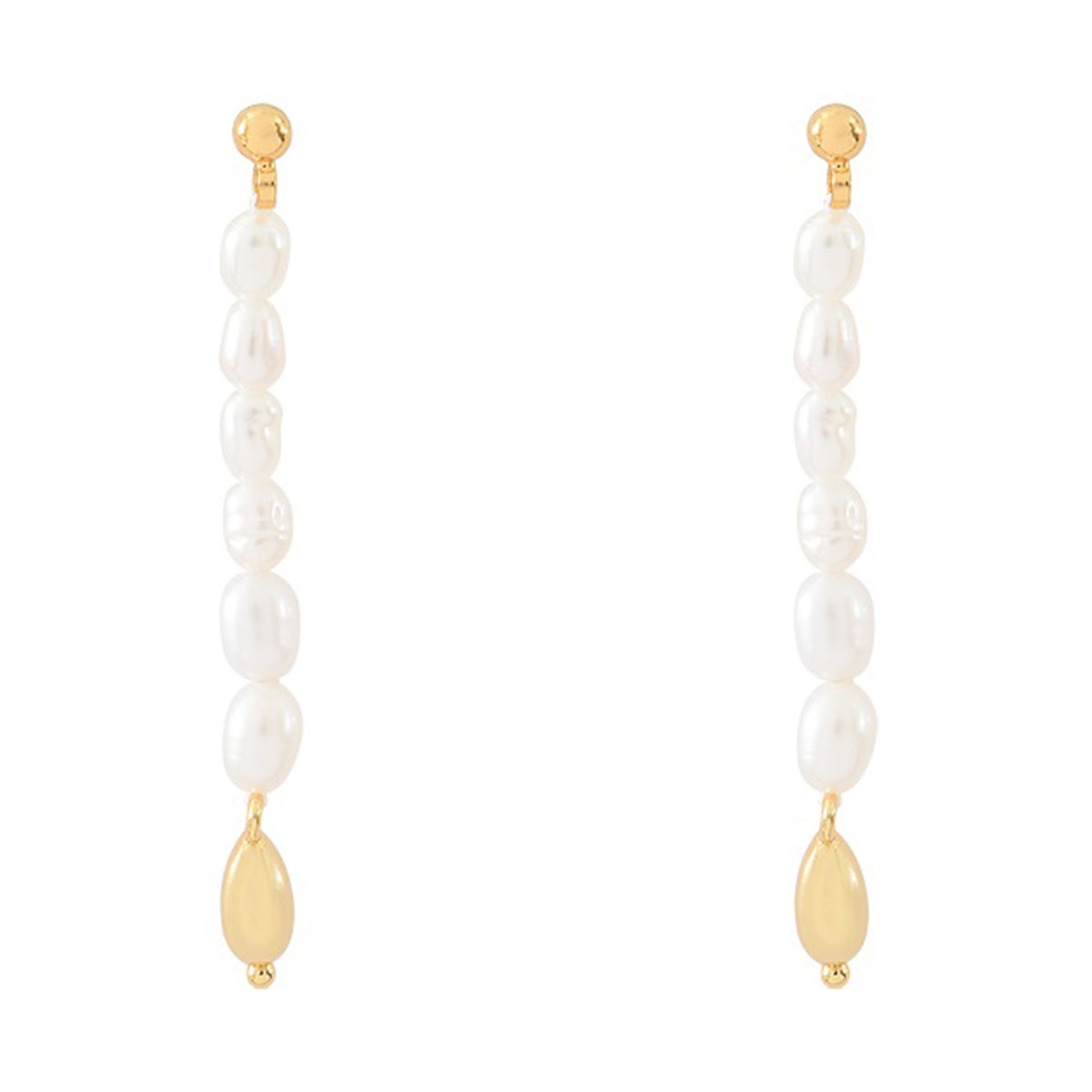 Boucles d'oreilles pendantes Agatha Perlé Doré