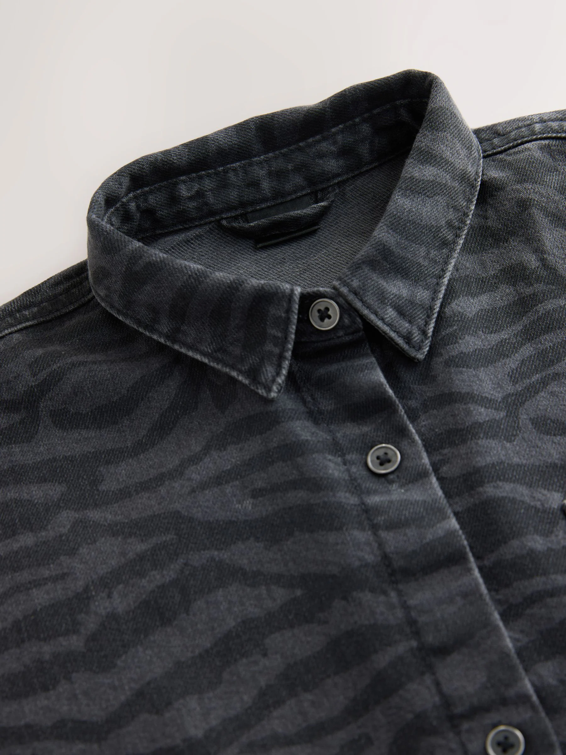 Grijs/zwart - Zebra Animal Denim Overhemd (3-16jr)