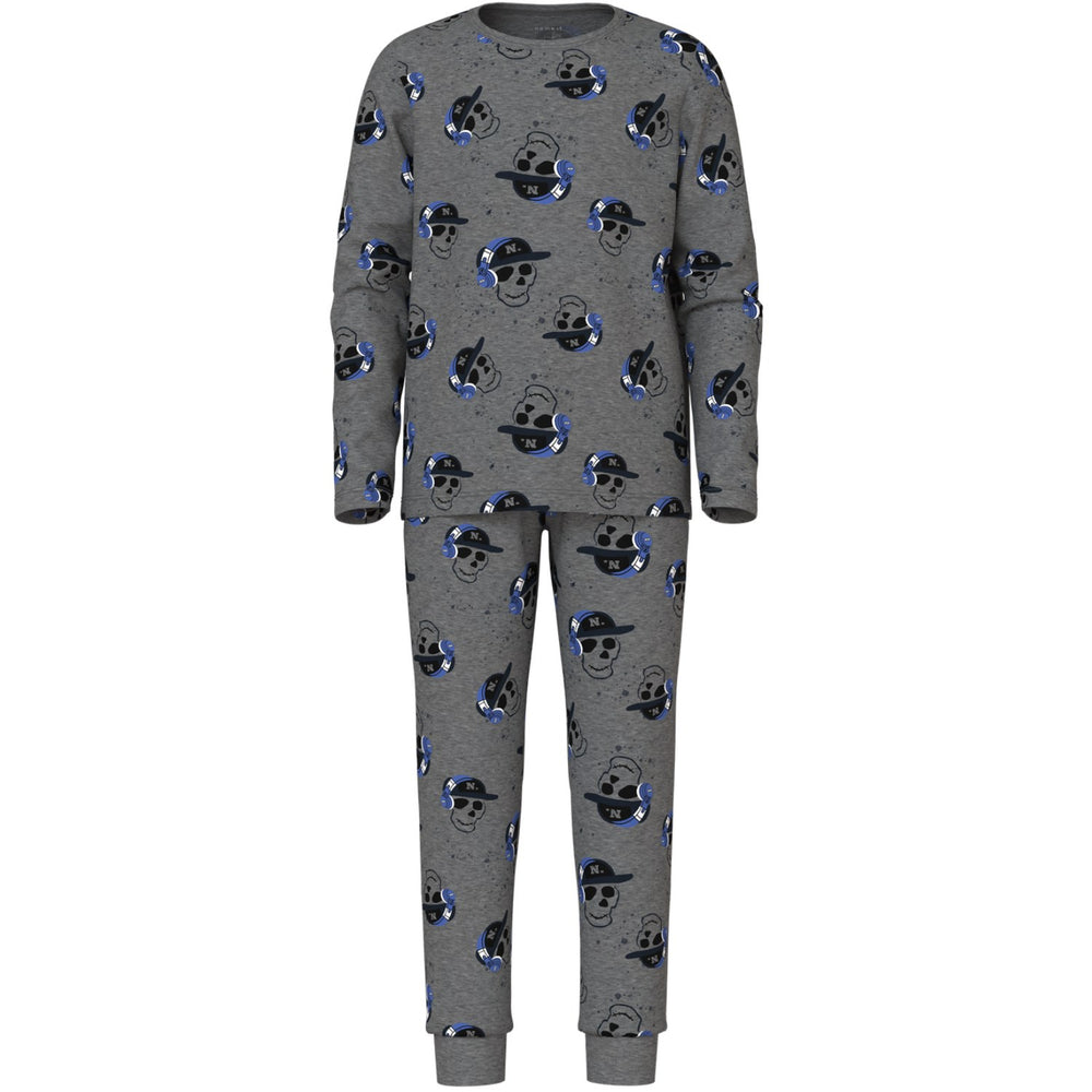 Køb Name It Dark Grey Melange Nkmnightset Dark Grey Mel Skull Noos