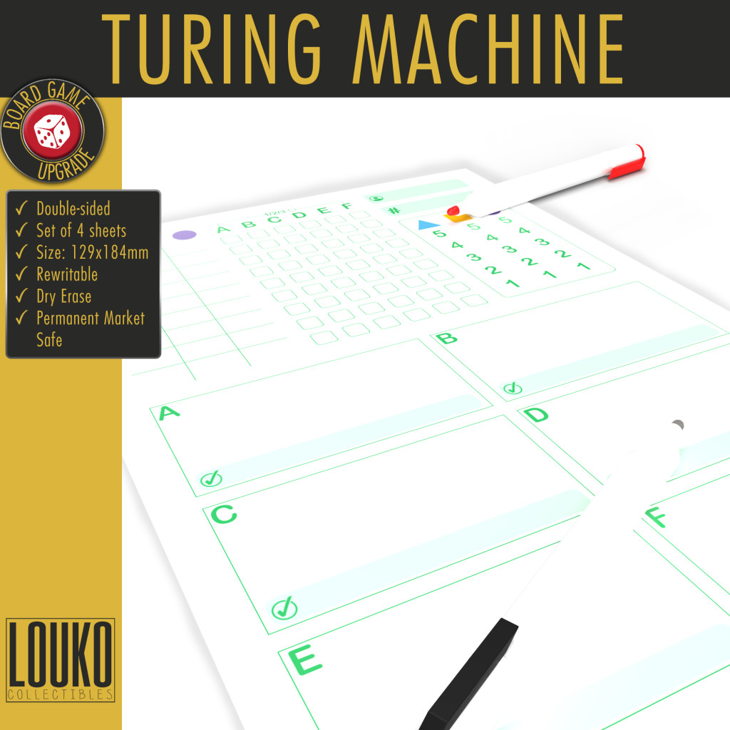 Turing Machine - Feuille de score réinscriptible