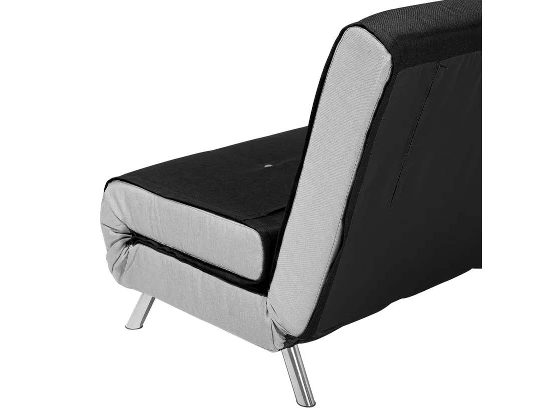 Banquette convertible 1 place en tissu noir FARRIS