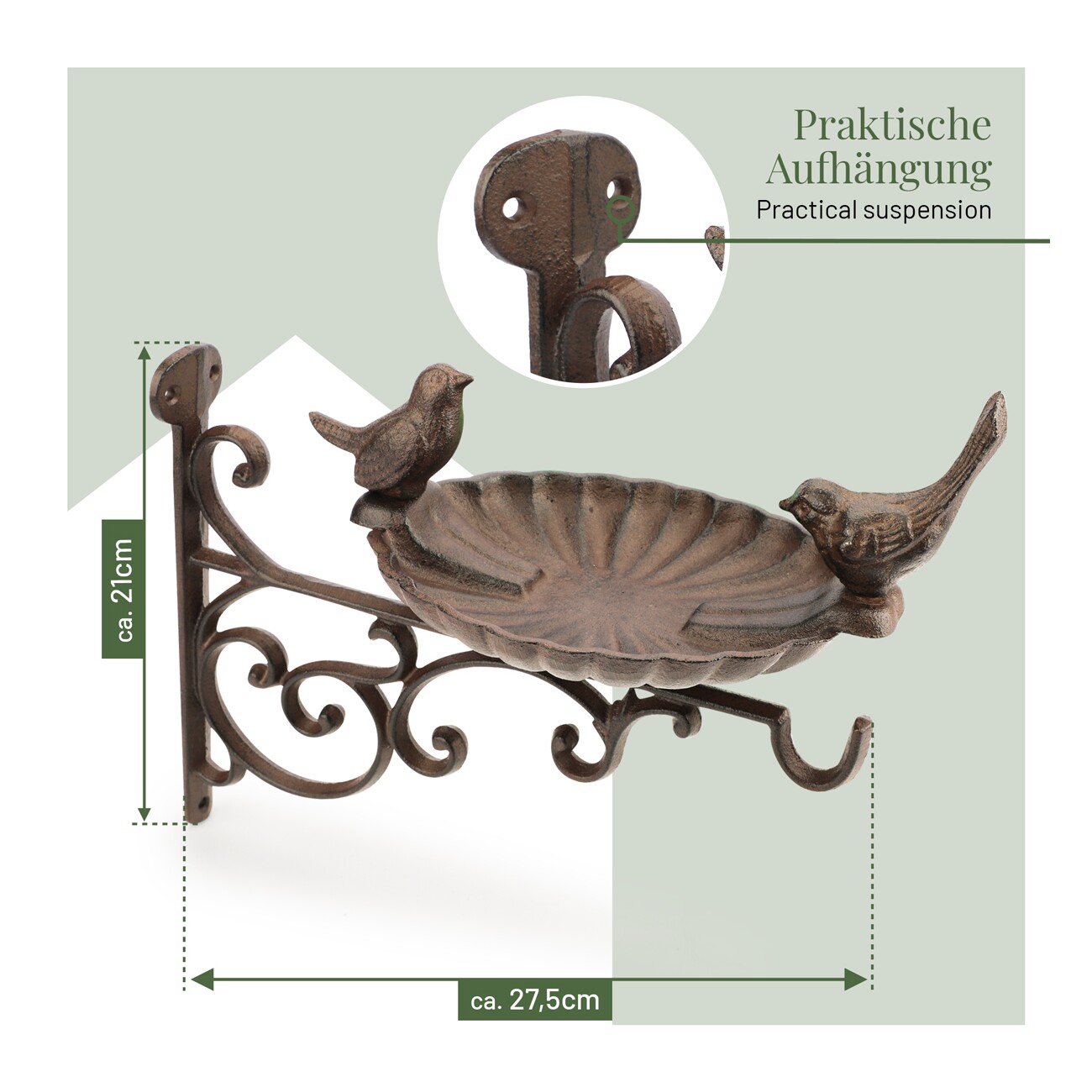 WILDLIFE HOME Vogeltränke mit Wandhalterung