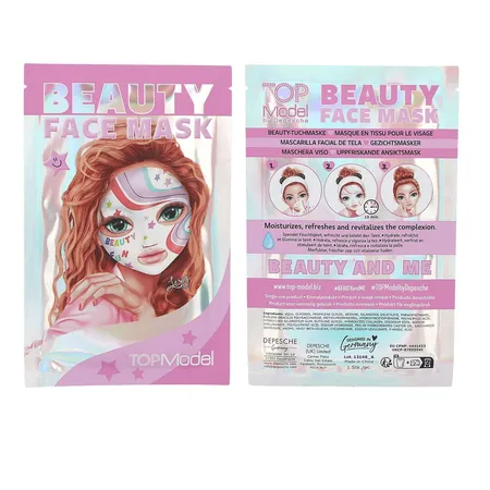 Depesche TOPModel Tuchmaske Holo BEAUTY and ME, 1 Stück, 3-fach sortiert
