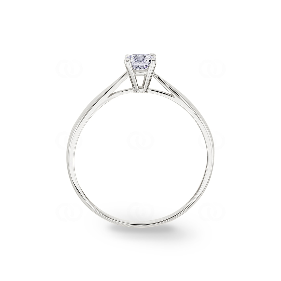 Solitärring 750/18 K Weissgold mit Zirkonia 4-Griff
