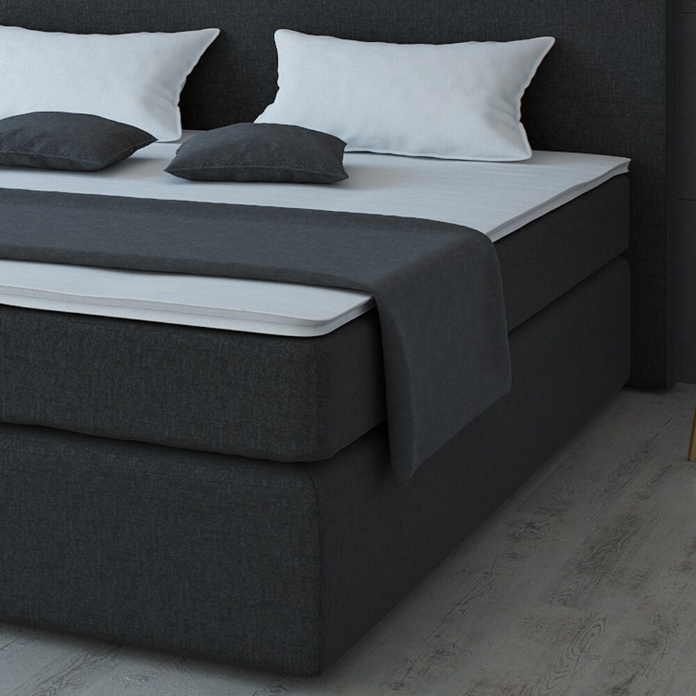 VitaliSpa Boxspringbett Doppelbett Polsterbett 140x200 Komfortschaum Topper