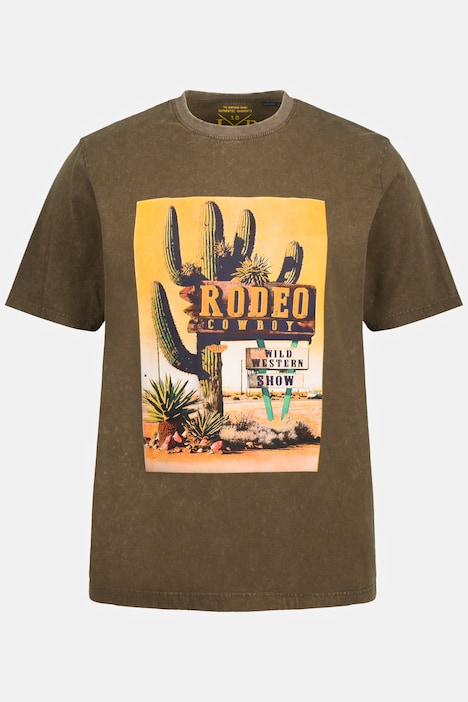 T-Shirt, Halbarm, Fotoprint, Vintage Look, Brustprint, Rundhals