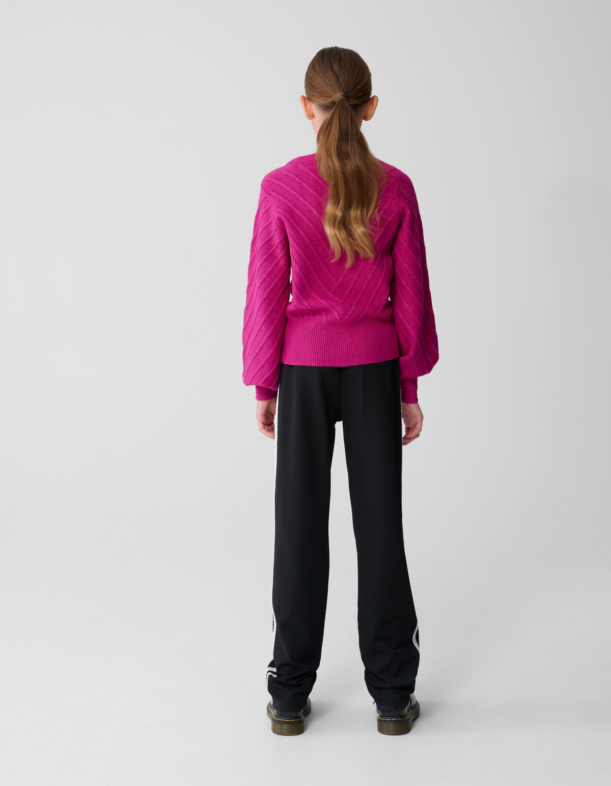 Sporty Wide Leg Broek Zwart
