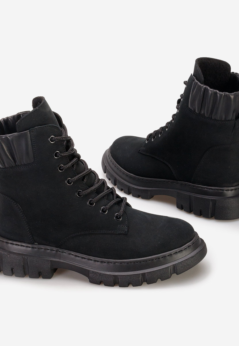 Bottines à lacets femme en cuir noirs Zarsa V2
