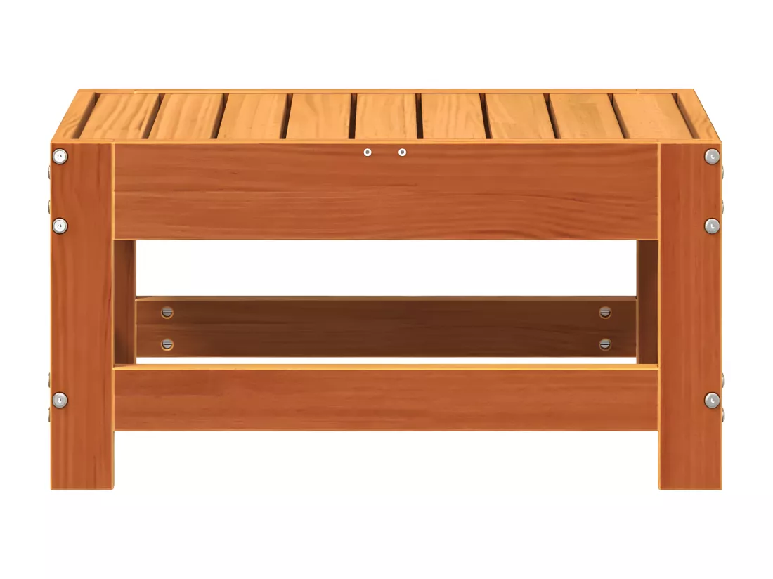 Repose-pied de jardin cire marron 62x30x32 cm bois pin massif