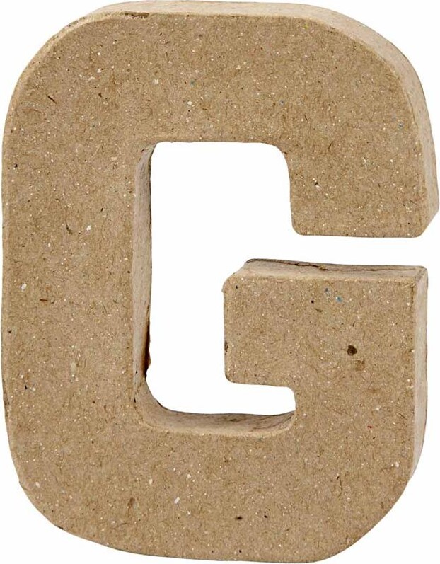 Bogstav Til Pynt - G - Stort Bogstav - Papmaché - 10X7,7 CM - Tykkelse 1,7 CM - 1 Stk