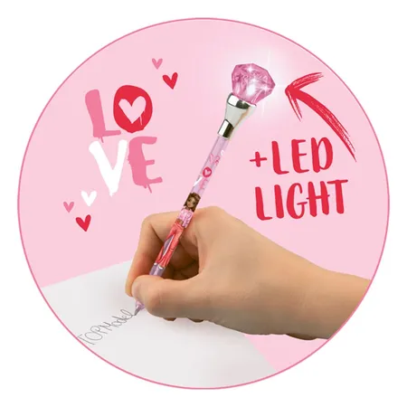 Depesche TOPModel Kugelschreiber mit Licht ONE LOVE, 1 Stück, 3-Fach sortiert