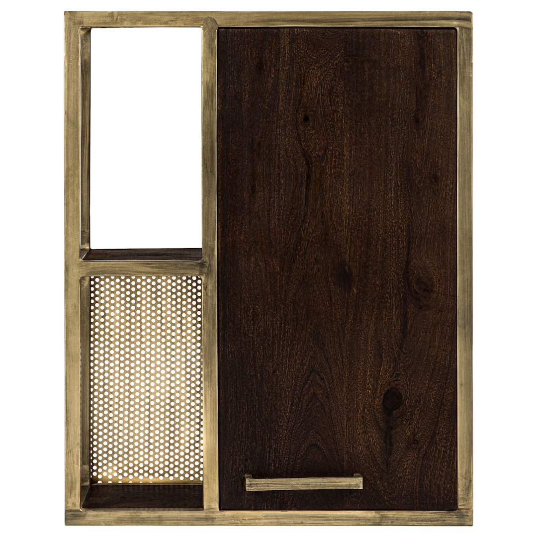 Hängeschrank GOLDEN BATH 52 x 66 cm Braun/ Goldfarbig