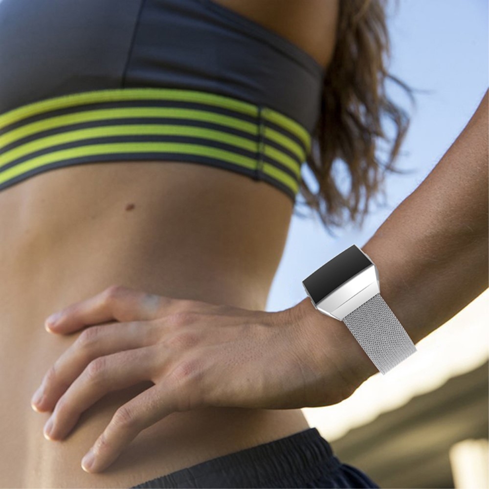 Fitbit Ionic Edelstahl Armband Milanaise Magnetverschluss (Gelenkumfang 145-241mm) - Silber