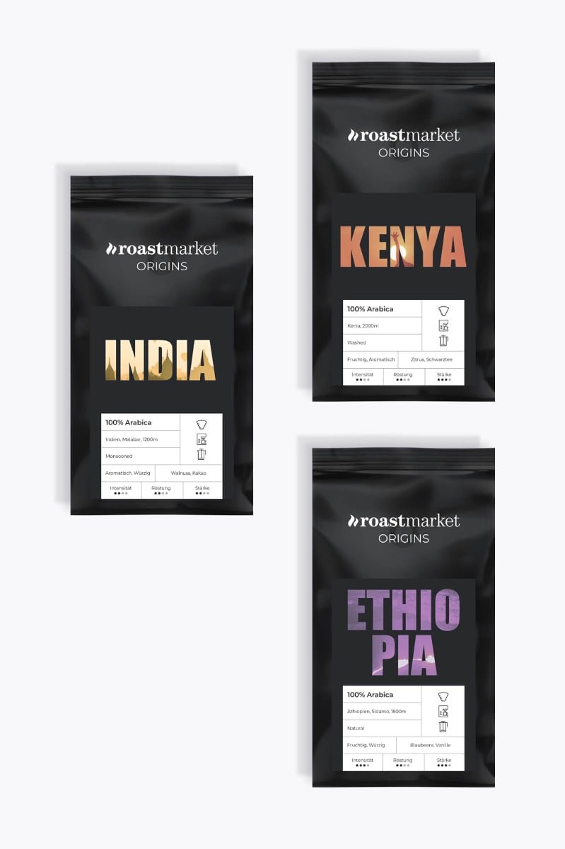 roastmarket ORIGINS Filterkaffee Probierpaket 750g