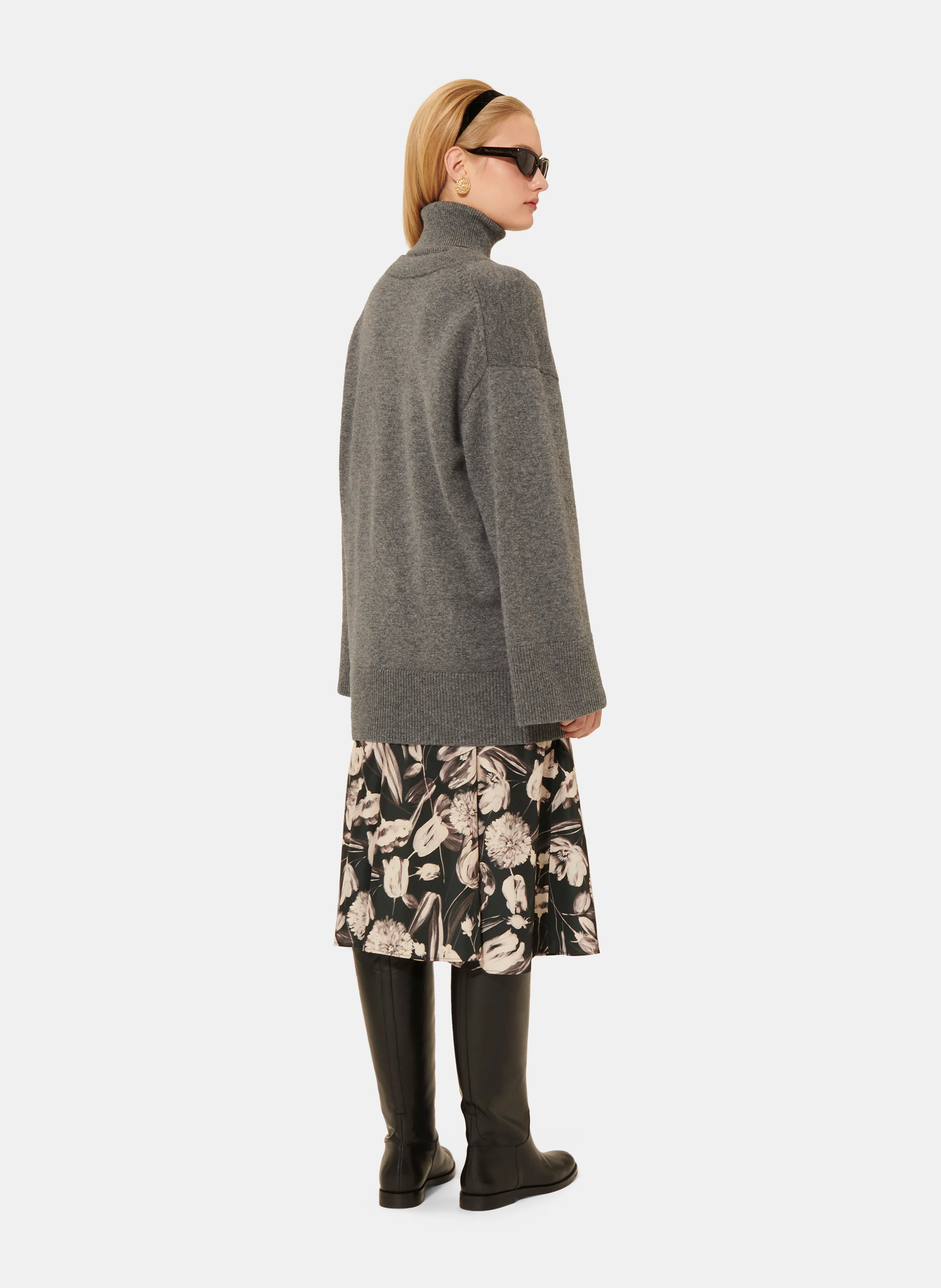 GINGER - Gilet ajusté col V en laine | Gris