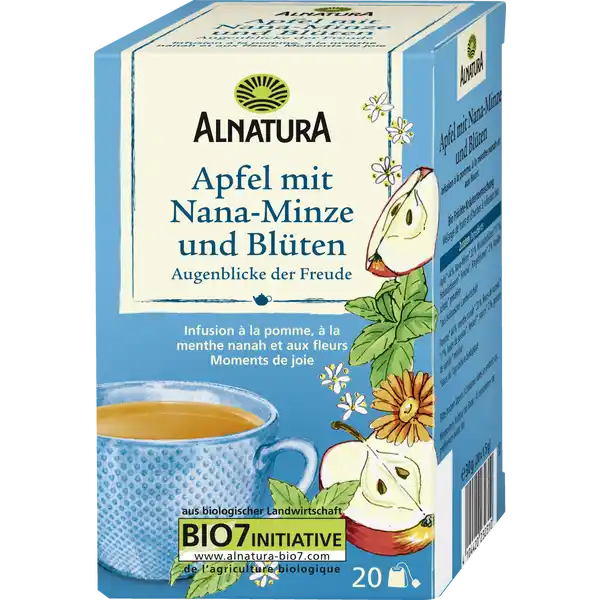 Bio Apfeltee mit Nana-Minze & Blüten