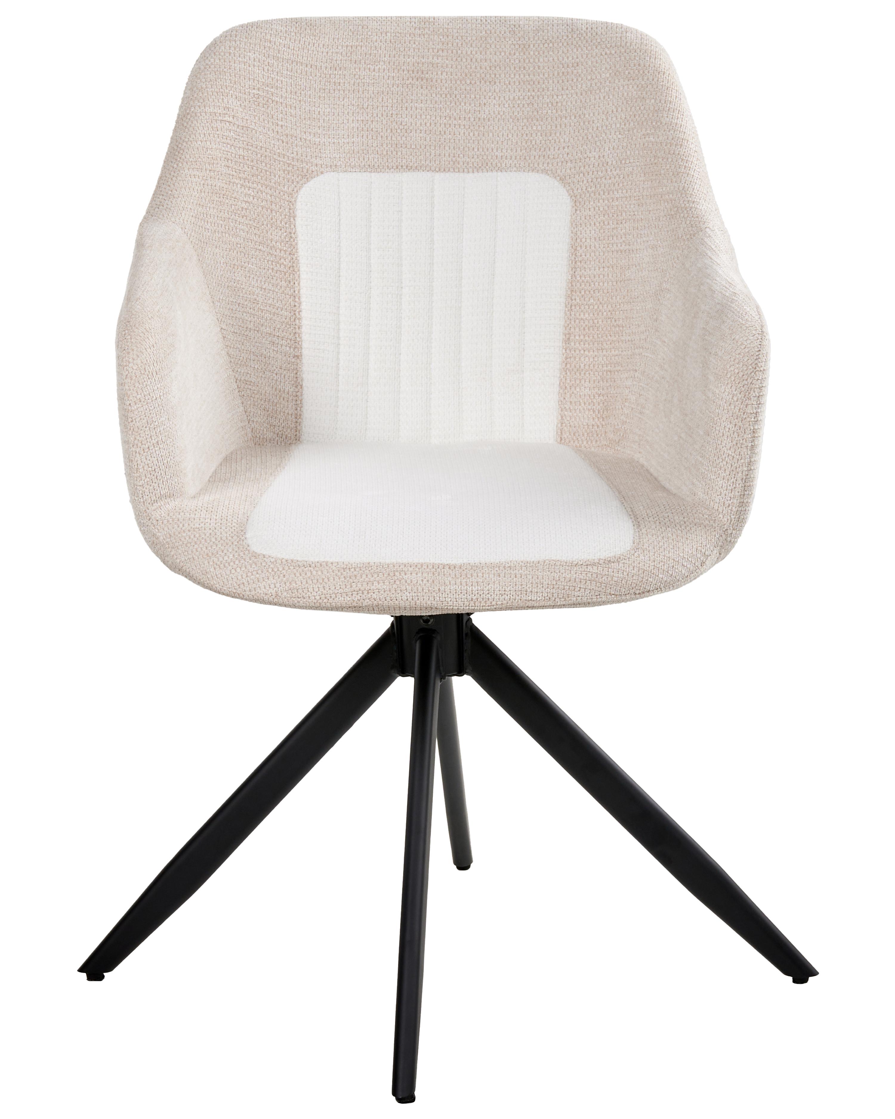 Set van 2 eetkamerstoelen draaibaar LIKELY Stof Lichtbeige