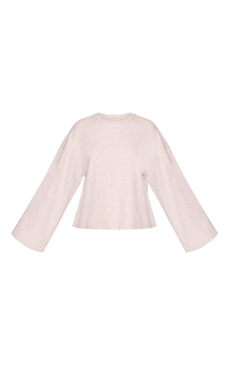 Gris Cendré Sweatshirt Doux En Coton À Manches Longues