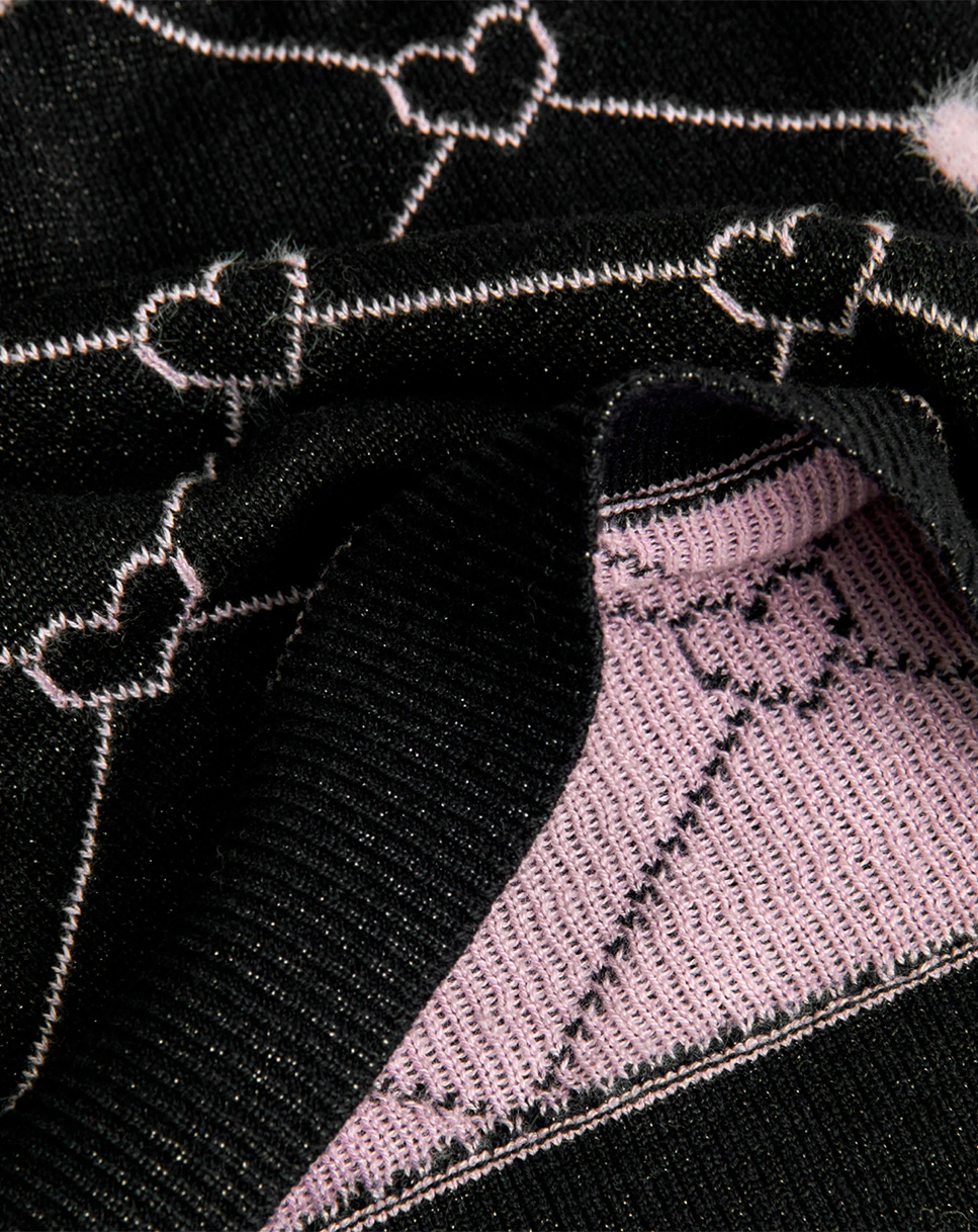 Strick-Langarmkleid HERZEN in schwarz