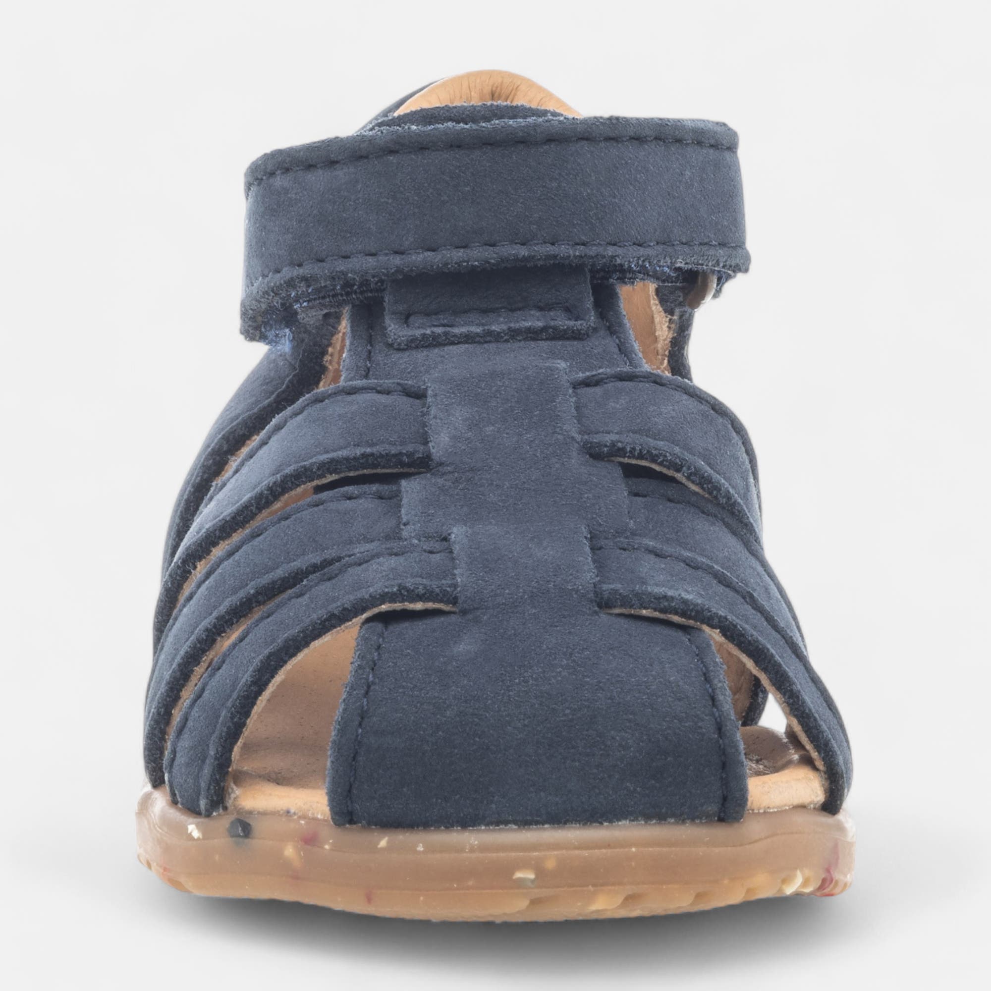 Nu-pieds Bébé garçon en cuir bleu marine