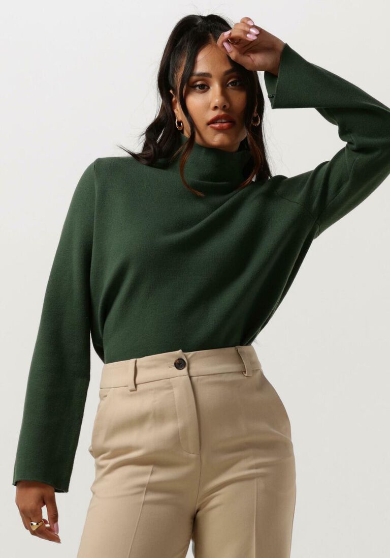 MINUS groene minus coltrui lupi high neck knit pullover