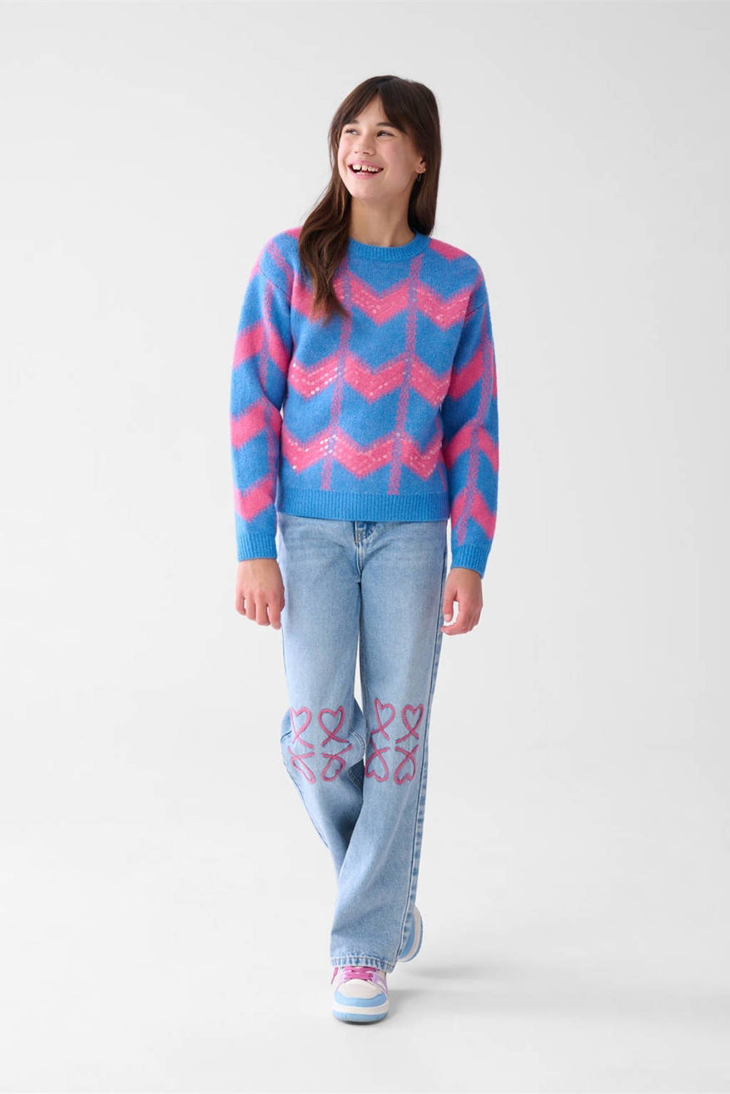 Shoeby trui blauw fijn gebreid