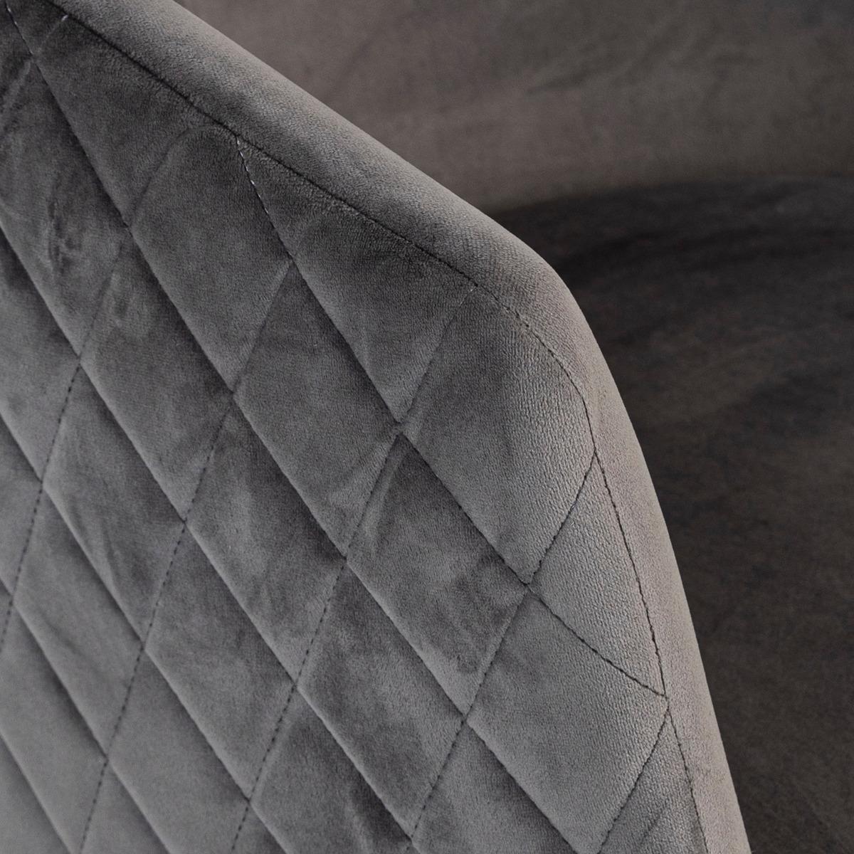 FAUTEUIL DE BAR MARLO VELOURS GRIS