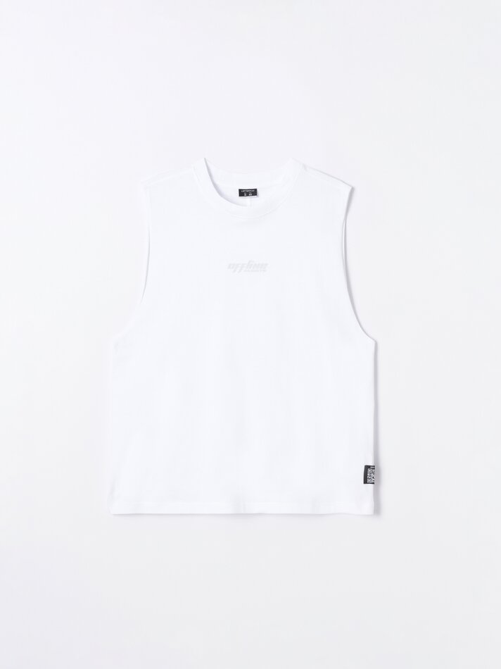 Camiseta regata estampada - Branca