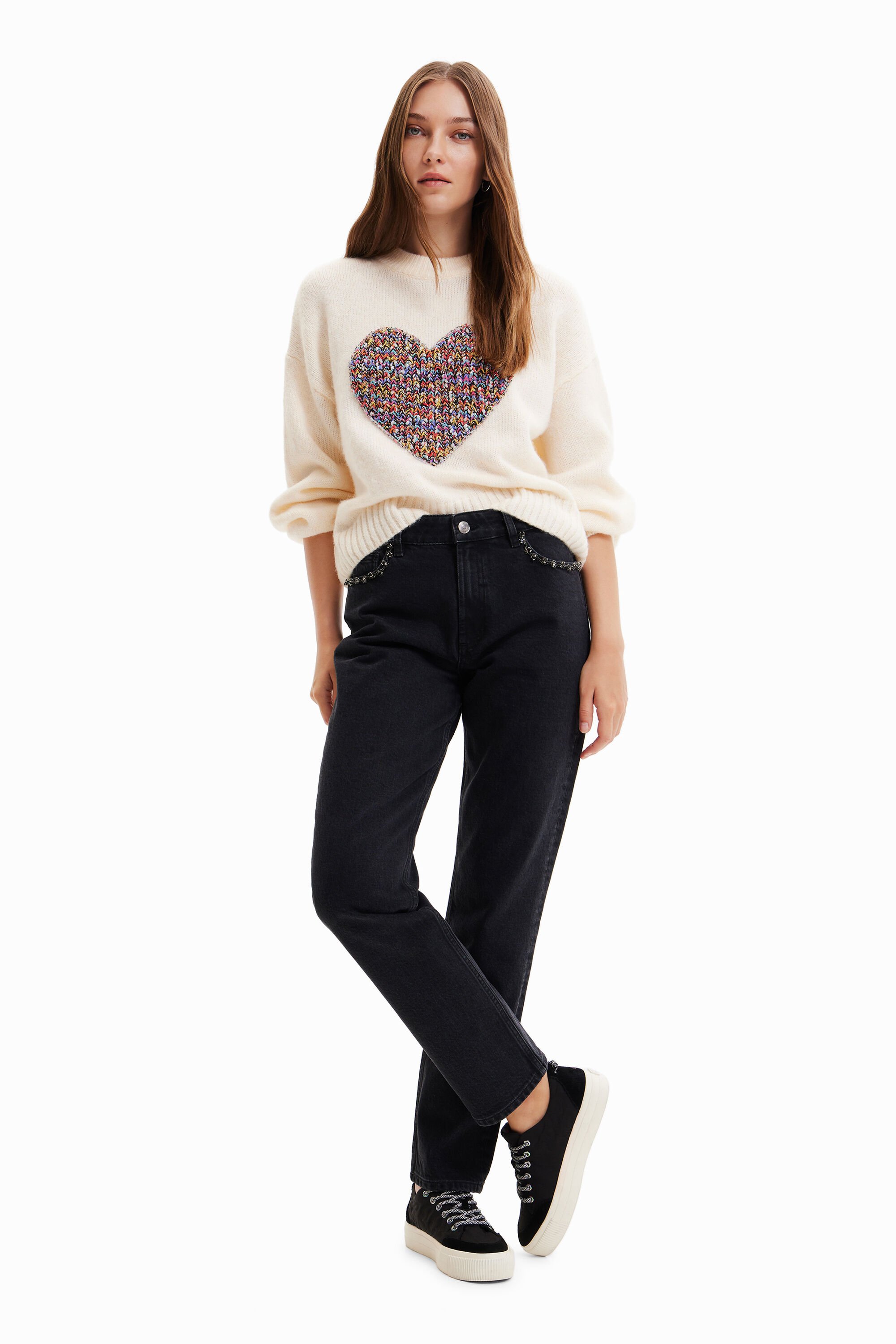 Pull oversize cœur