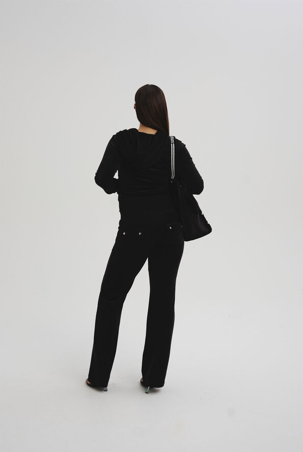 Juicy Couture Robertson Classic Velour Zip Trough Hoodie Black