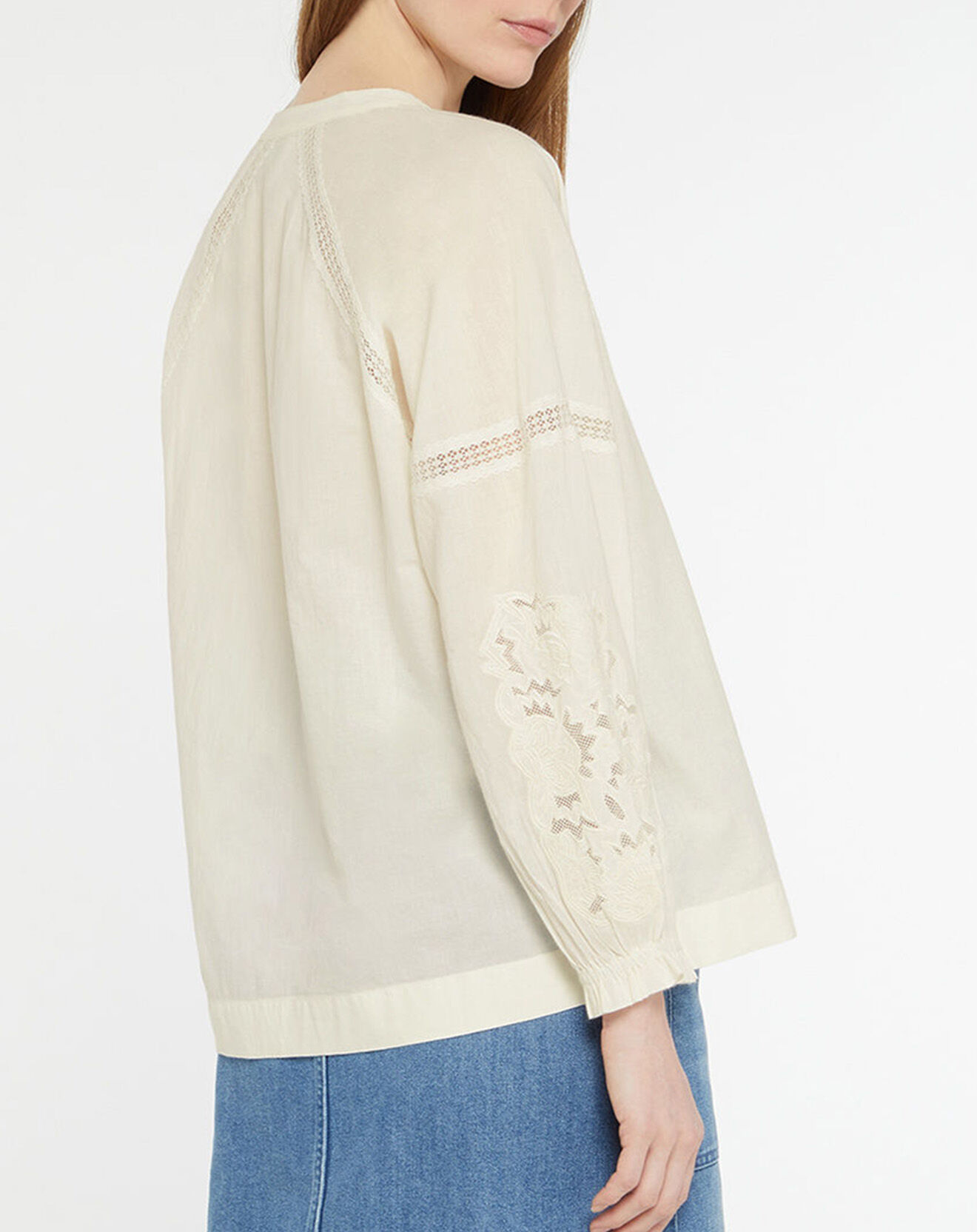 Galeries Lafayette Top en Coton Bio Patmos écru