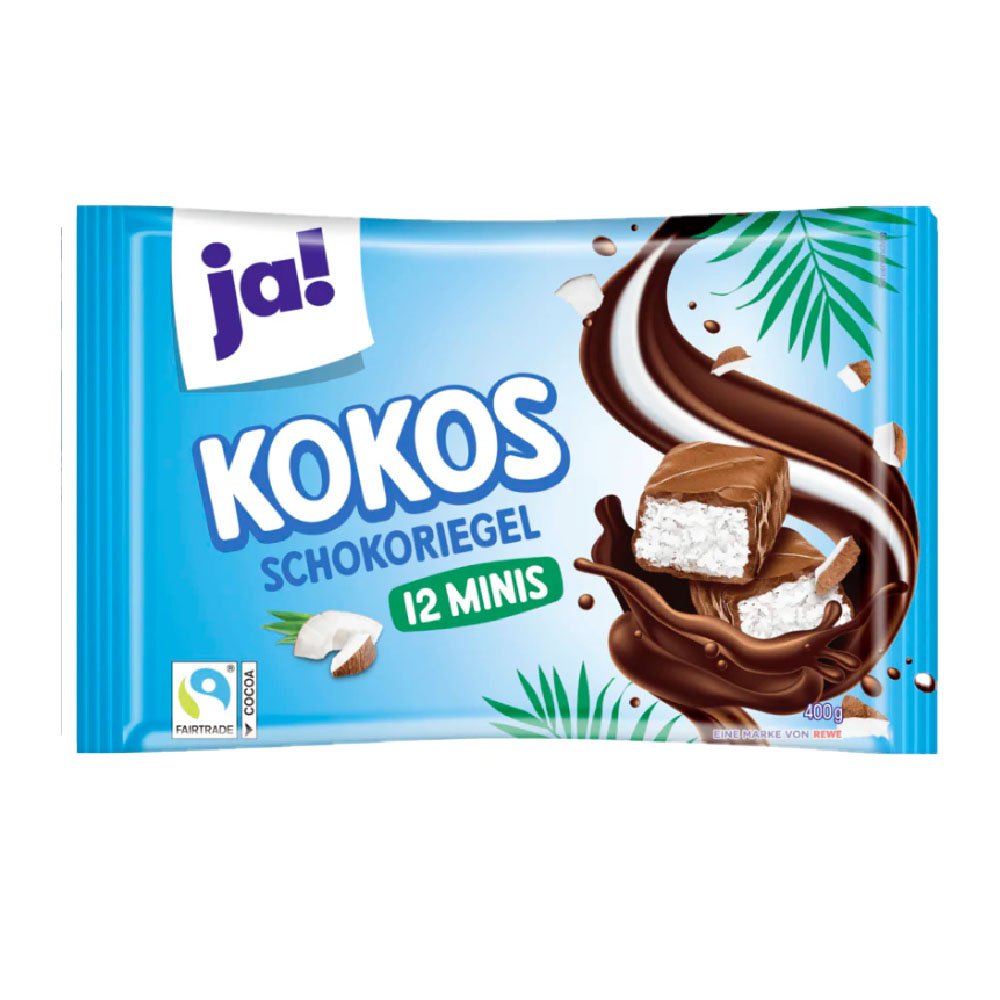 Ja! Kokos Schokoriegel 12 Minis 400g MHD:11.9.25