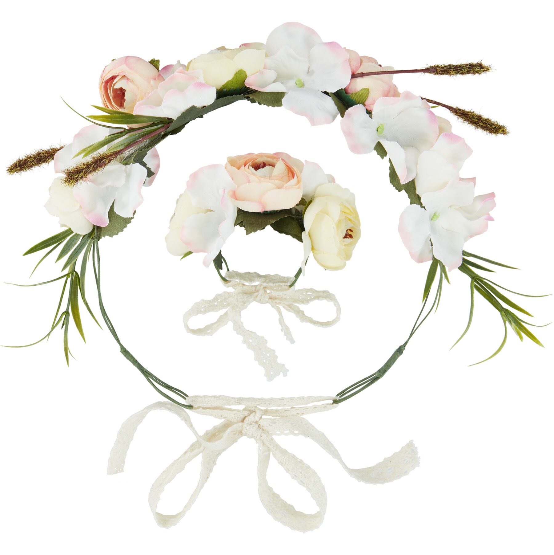 tectake® Blumenkranz und Armreif Berglust