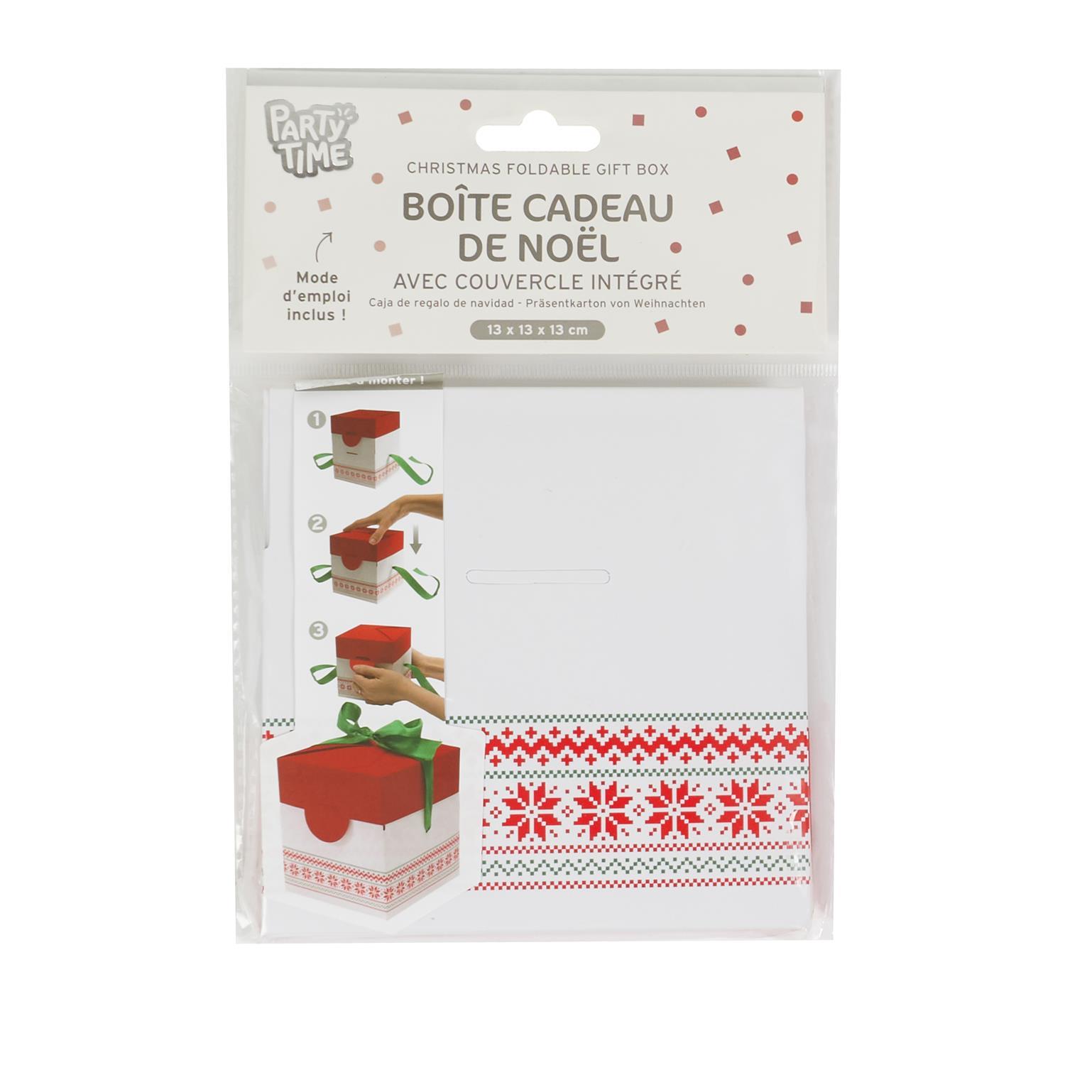 BOITE CADEAU PLIABLE NOEL 13X13CM