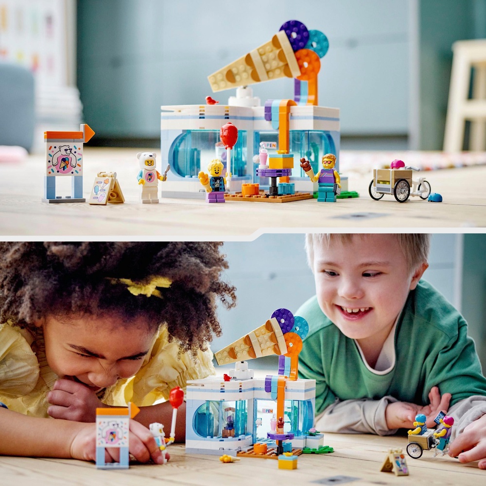 LEGO City 60363 Eisdielen-Spielset mit Spielzeugwagen und Fahrrad