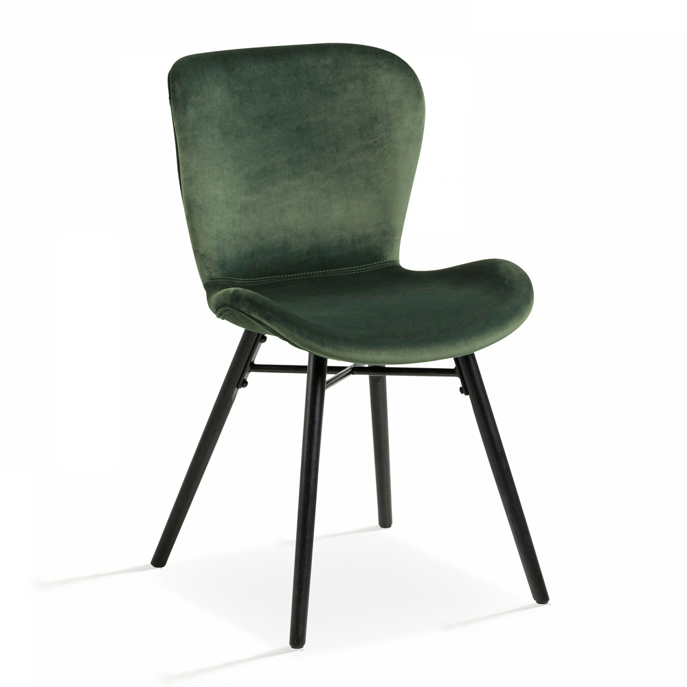 Lot de 2 chaises en velours vert foncé