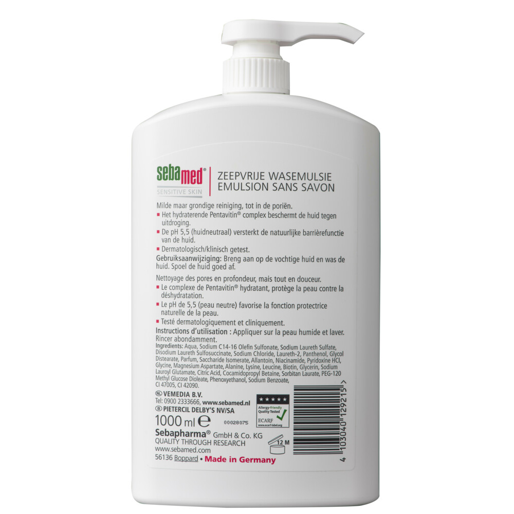 Sebamed Zeepvrije Wasemulsie Pomp1000 ml