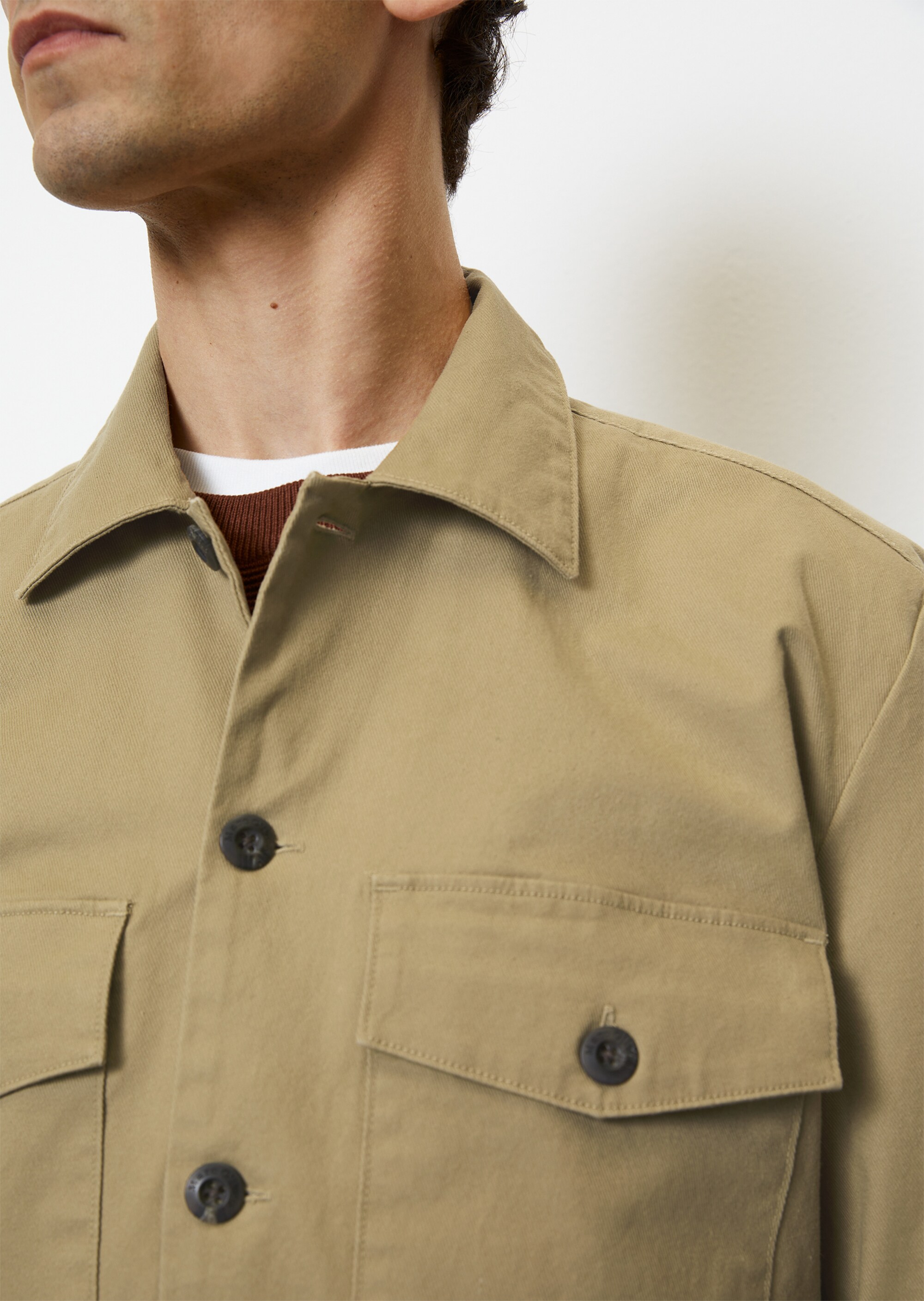 Twill-Overshirt aus Bio-Baumwolle mit Elasthan