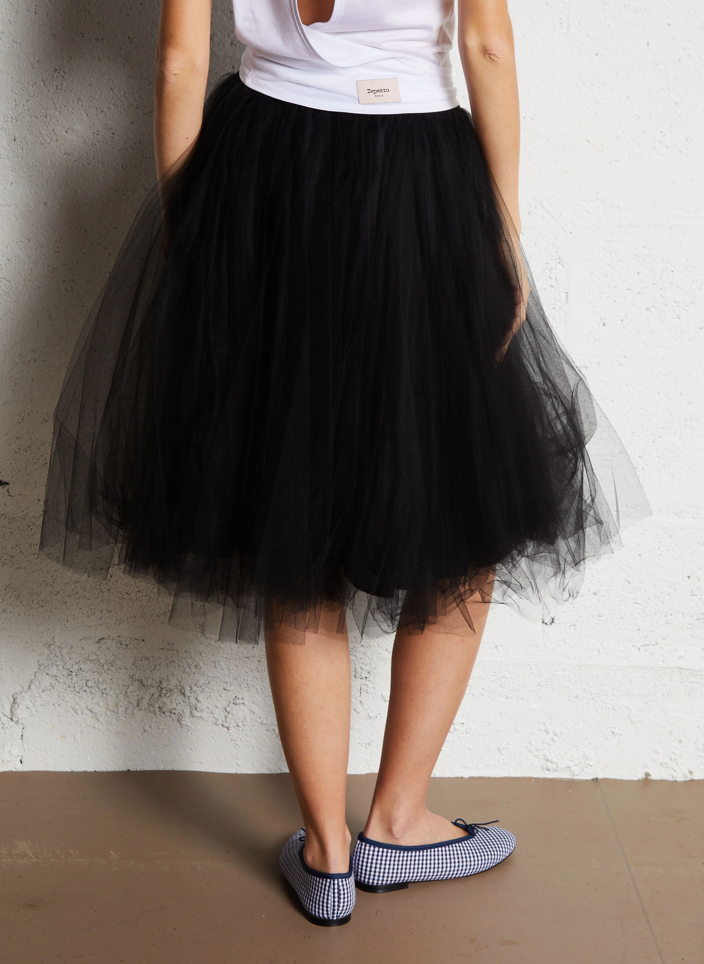 Tutu taille haute avec volants de tulle | Noir