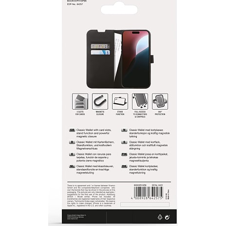 Vivanco iPhone 16 Pro wallet - sort
